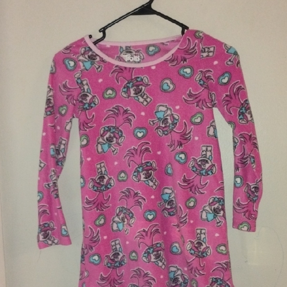 Pink Trolls Long Sleeve Dress